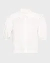 Ramy Brook Valeria Cotton Poplin Button Down Top In White