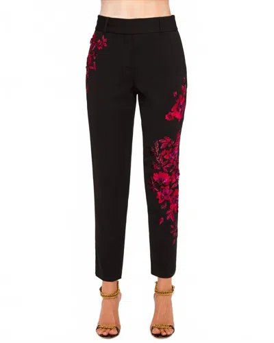 Ramy Brook Vanessa Embellished Tailored Pants In Black Garden