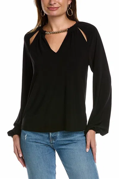 Ramy Brook Varinda Blouse In Black In Animal Print