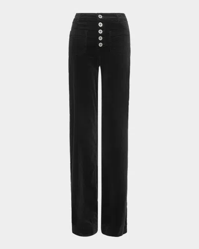 Ramy Brook Velvet Cindy Wide-leg Pants In Brown