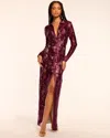 Ramy Brook Venia Long Sleeve Sequin Lace Dress In Burgundy