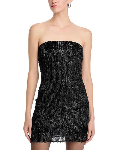 Ramy Brook Victaria Sequined Fringe Mini Dress In Black Fringe