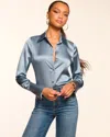 Ramy Brook Victoria Silk Button Down Blouse In Multi