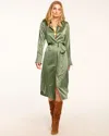 Ramy Brook Victoria Silk Shirtdress In Dark Sage