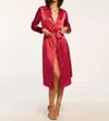 Ramy Brook Victoria Silk Button Down Midi Dress In Ruby In Pink