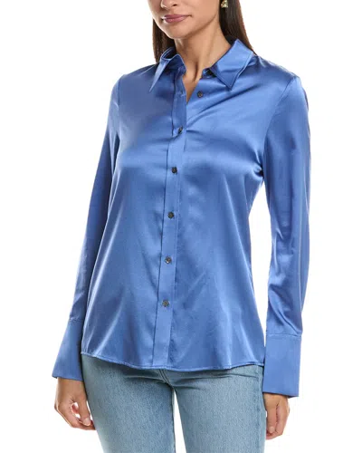 Ramy Brook Victoria Silk-blend Blouse In Blue