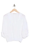 Ramy Brook Vina Balloon Sleeve V-neck Top In White