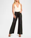 Ramy Brook Coated Vinnie Two-tone Jean In Black Coated Combo