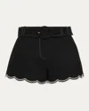 Ramy Brook Violeta Belted Shorts In Black
