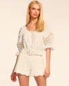 Ramy Brook Violeta Stretch Cotton Scallop Mini Short In White
