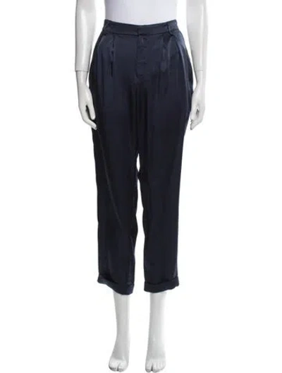 Pre-owned Ramy Brook Virgin Wool Straight Leg Pants W/ Tags In Blue