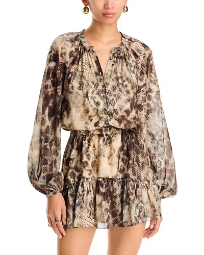 Ramy Brook Vivi Bone Python A Line Dress In Multi