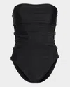 Ramy Brook Viviana Strapless One-piece Swimsuit In Black