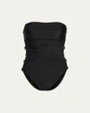 Ramy Brook Viviana Strapless One-piece Swimsuit In Black