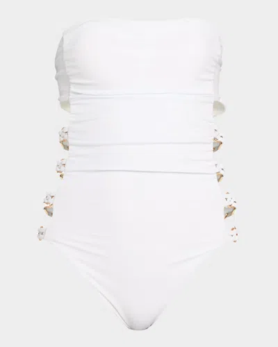 Ramy Brook Viviana Strapless One-piece Swimsuit In White