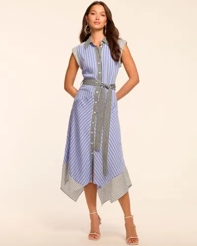 Ramy Brook Vivienne Button Down Sleeveless Midi Dress In Blue
