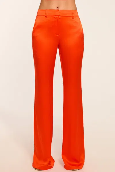 Ramy Brook Vivienne Silk Flare Pant In Orange