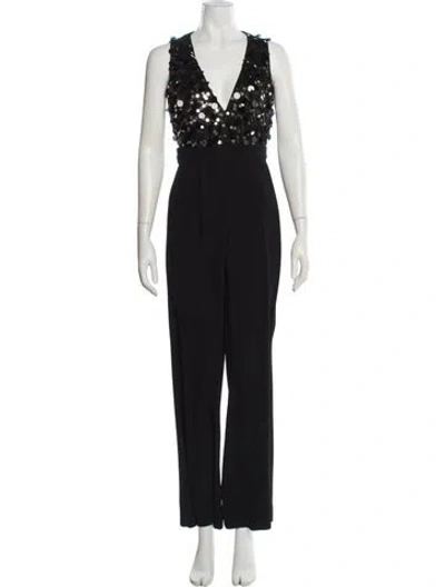 Pre-owned Ramy Brook V-neck Jumpsuit In Black