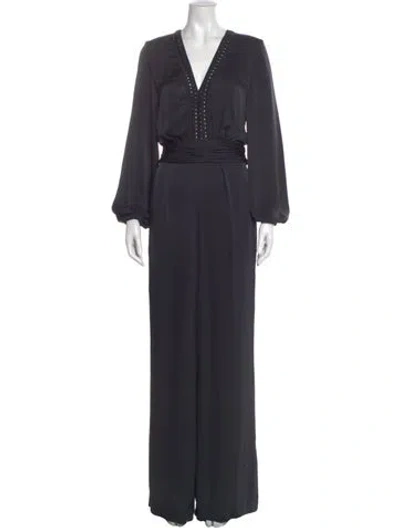 Pre-owned Ramy Brook V-neck Jumpsuit In Black
