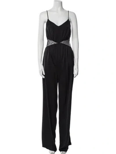 Pre-owned Ramy Brook V-neck Jumpsuit In Black