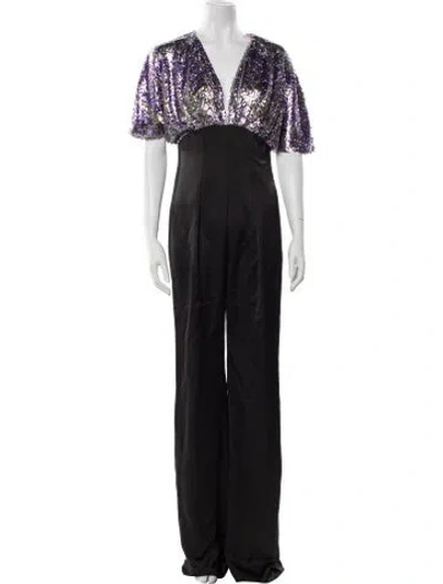 Pre-owned Ramy Brook V-neck Jumpsuit In Black