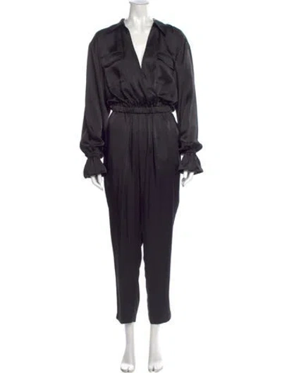Pre-owned Ramy Brook V-neck Jumpsuit In Black