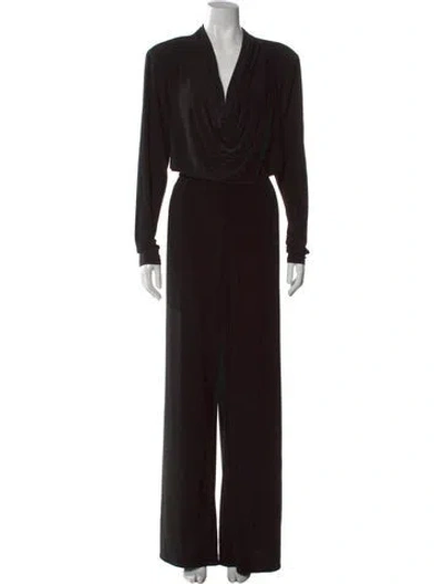 Pre-owned Ramy Brook V-neck Jumpsuit In Black