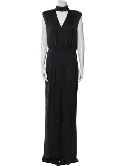Pre-owned Ramy Brook V-neck Jumpsuit In Black