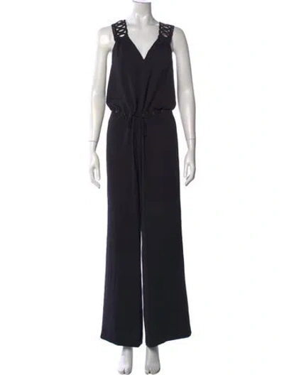 Pre-owned Ramy Brook V-neck Jumpsuit In Black
