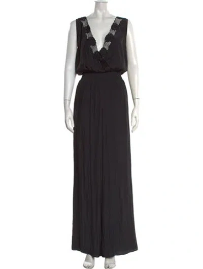 Pre-owned Ramy Brook V-neck Jumpsuit In Black