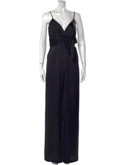 Pre-owned Ramy Brook V-neck Jumpsuit In Black