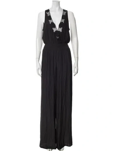 Pre-owned Ramy Brook V-neck Jumpsuit In Black