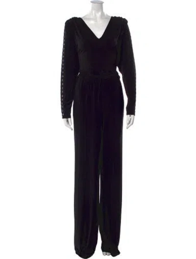 Pre-owned Ramy Brook V-neck Jumpsuit In Black