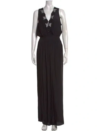 Pre-owned Ramy Brook V-neck Jumpsuit In Black