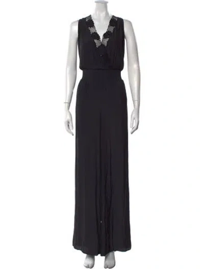 Pre-owned Ramy Brook V-neck Jumpsuit In Black