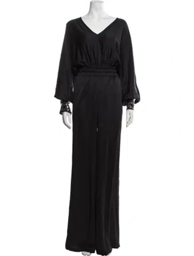 Pre-owned Ramy Brook V-neck Jumpsuit In Black