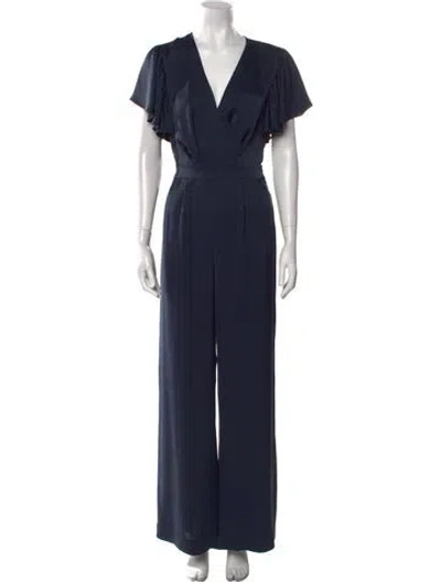 Pre-owned Ramy Brook V-neck Jumpsuit In Blue