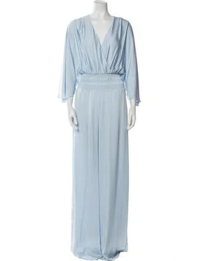 Pre-owned Ramy Brook V-neck Jumpsuit In Blue