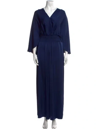 Pre-owned Ramy Brook V-neck Jumpsuit In Blue
