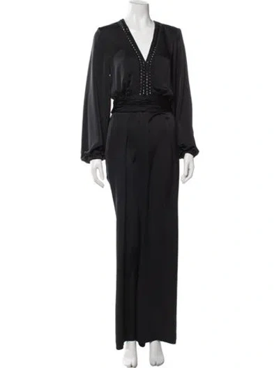 Pre-owned Ramy Brook V-neck Jumpsuit In Blue