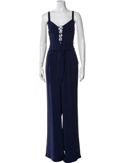 Pre-owned Ramy Brook V-neck Jumpsuit In Blue