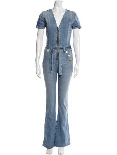 Pre-owned Ramy Brook V-neck Jumpsuit In Blue