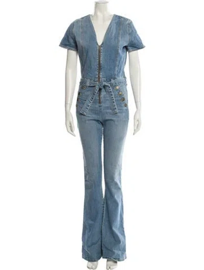 Pre-owned Ramy Brook V-neck Jumpsuit In Blue