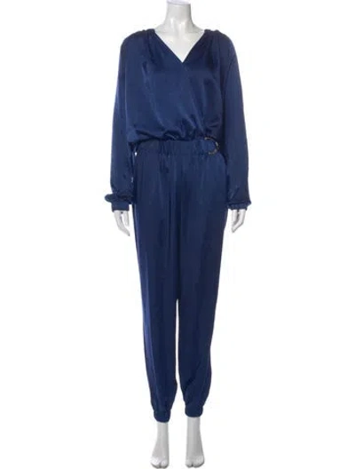 Pre-owned Ramy Brook V-neck Jumpsuit In Blue