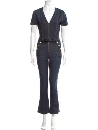 Pre-owned Ramy Brook V-neck Jumpsuit In Blue