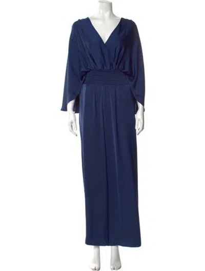 Pre-owned Ramy Brook V-neck Jumpsuit In Blue