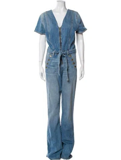 Pre-owned Ramy Brook V-neck Jumpsuit In Blue