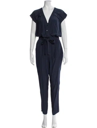 Pre-owned Ramy Brook V-neck Jumpsuit In Blue