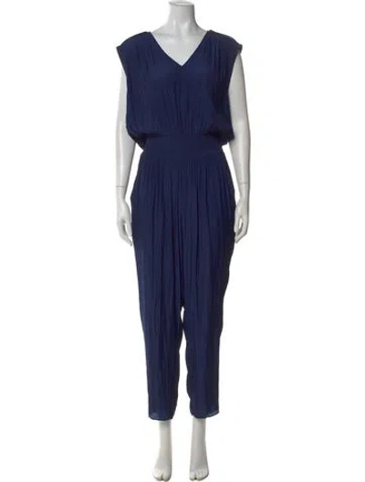 Pre-owned Ramy Brook V-neck Jumpsuit In Blue
