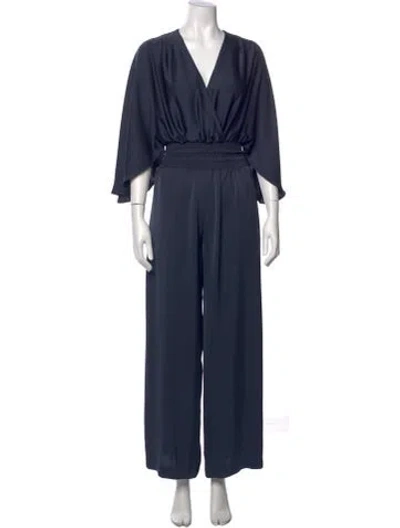 Pre-owned Ramy Brook V-neck Jumpsuit In Blue